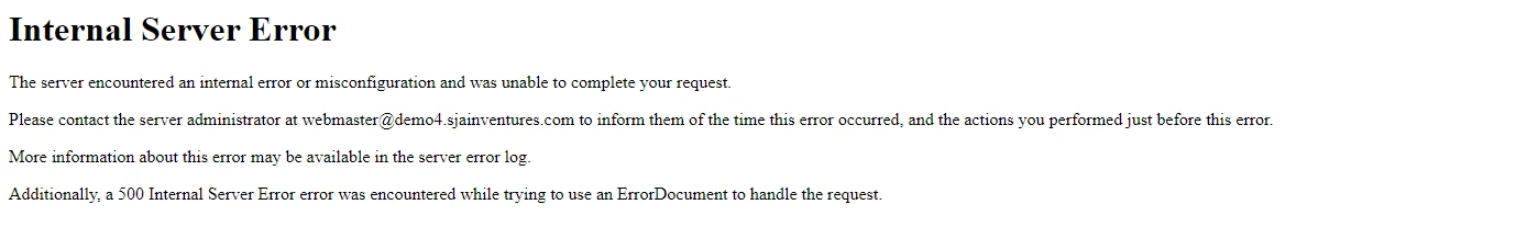Why page is showing 500 Internal Server Error. I have added database access and .htaccess